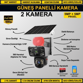 Full HD 360 Derece G�ne� Panelli G�venlik Kameras�